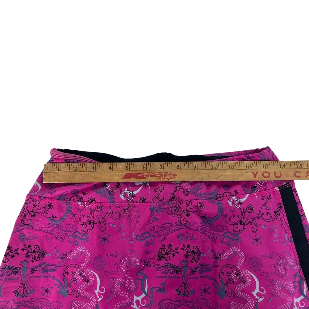 Skirt Sports Y2K Pink Tattoo Print Skort S Athletic Running Tennis Workout Skirt